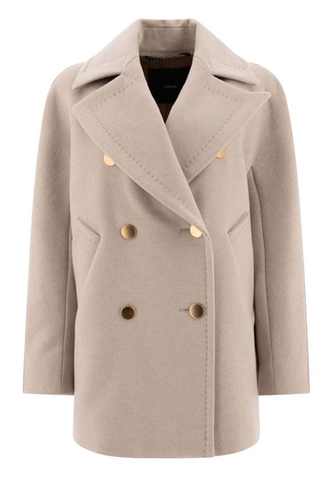 Beige berta double-breasted caban coat Maxmara atelier - women MAXMARA ATELIER | Outerwear | 2421086015600026